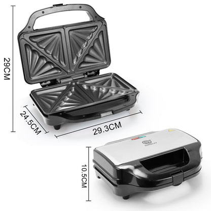 XL Deep Fill Toastie Sandwich Toaster Maker Machine 2 Slice Non - Stick Plate 900W - Scott3